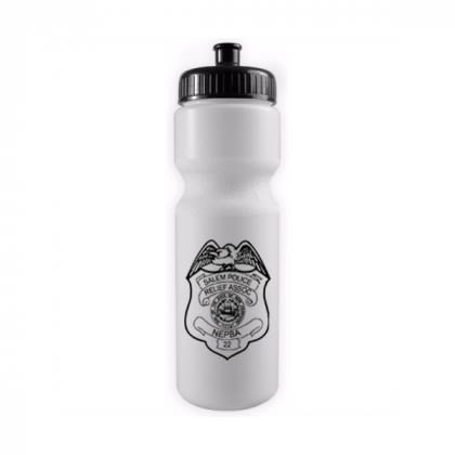 White with Black Lid 28 oz. Sports Bottle - BPA Free